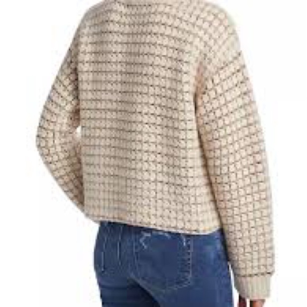 NWT Waffle H&M Mock Turtleneck Cozy Beige Knit Sweater